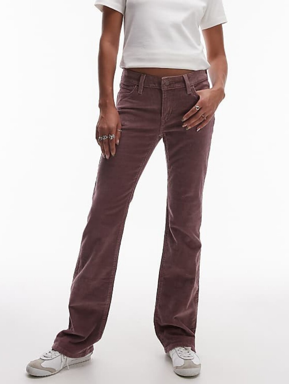 Levis Womens Brown Red Superlow Bootcut Y2k 2000s Corduroy Pants Size 25x32